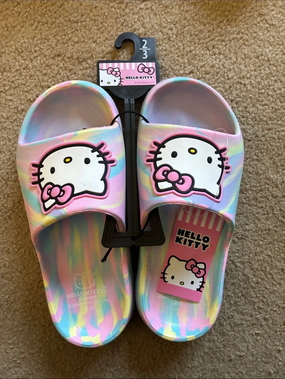 Sanrio Hello Kitty Pastel Swirled Slip-On Slides - Girls Various Sizes